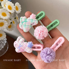 High Quality Kids Cartoon Candy Color Small Alligator Hairpins Sweet Cute Fabric Accessory for Children's Daily Use Wholesale