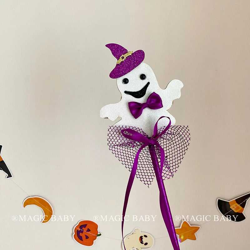 Halloween Magic Wand Spider Ghost Pumpkin Bat Rose Gothic Style Party Accessory for Kids Girls Spell Casting Cosplay for Child