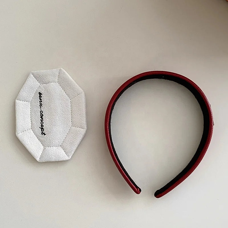 Fashion Simple Red Solid Color Hair Band for Baby Girls Trendy Chic Minimalistic Head Band for Kids Child Hair Accessories