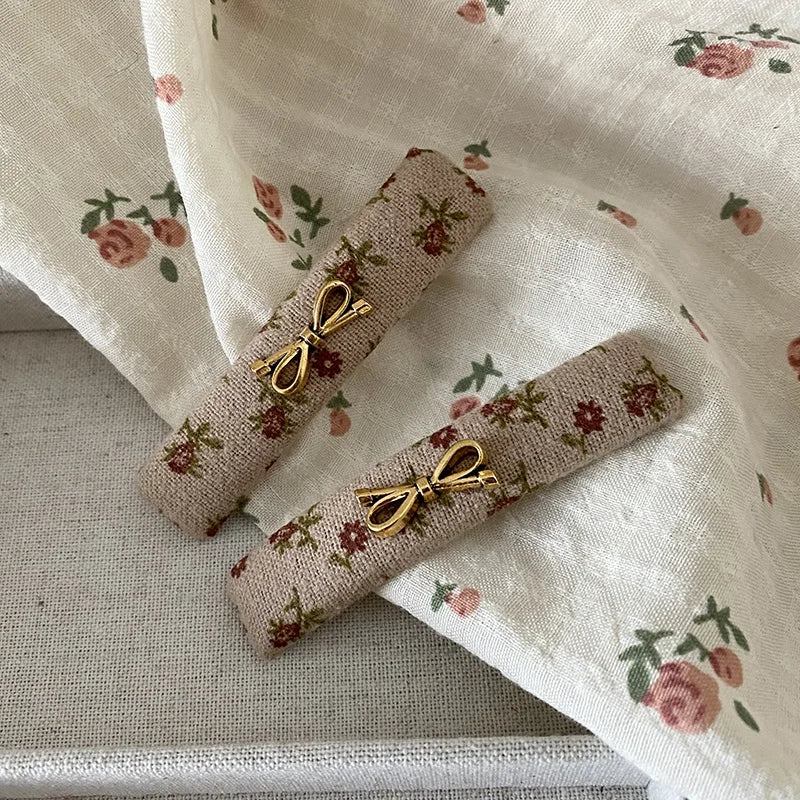 Vintage Gold Bow-shaped Floral Hair Clips for Women Trendy Chic Elegant Fringe Hairpin Autumn Winter Hair Accessories Wholesale