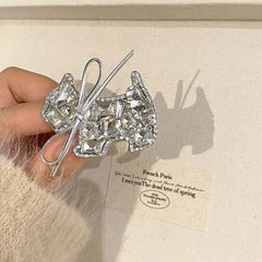 Female Dogs Shape Glitter Simple Snap Clips Fashion Chic Sparking Bow Customized Bulk Order in Stock Street Hair Clips Accessory