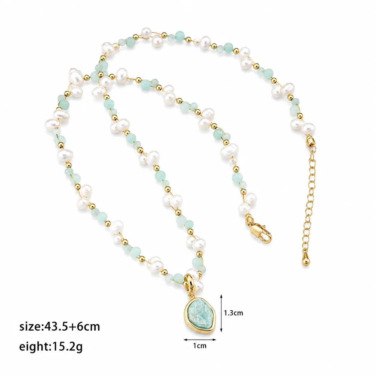Fashion Natural Stone Amazonite Stone Freshwater Pearl Necklaces for Girls Elegant Jewelry for Women Ladies Wholesale Bulk
