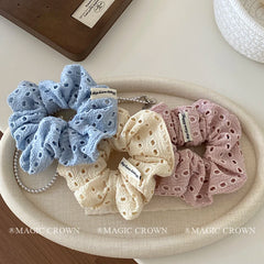 Female Solid Color Large Elastic Ponytail Holder Scrunchies Elegant Fashion Wholesale in Stock Hair Ties Accessories for Women