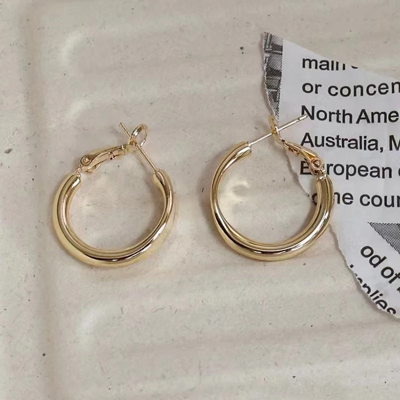 Fashion Simple Classic Charms Hoop Earrings for Girls Elegant Glamorous Trendy Jewelry for Women Ladies Accessories Wholesale