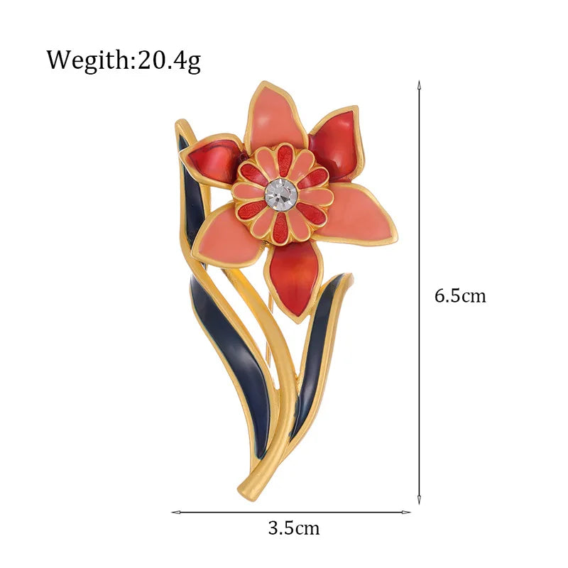 Fashion Flowers Elegant Floral Sweet Brooches for Girls Alloy Mental Glamorous Pins Jewelry for Women Ladies Accessories Chic