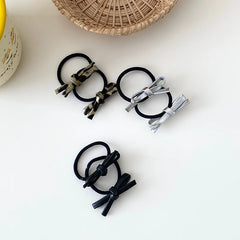 Hot Sale Bowknot Small Solid Color Scrunchies Minimalistic Basic High Elastic Wholesale in Stock Hair Ties Accessories for Women