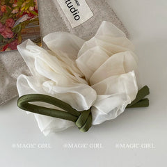 2025 Hot Sale Elegant Scunchies Solid Color Ribbon Bowknot Hair Ties for Women & Girls Classic Fashion & Sweet Style Accessory