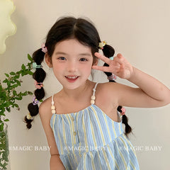 Mini Star Bowknot Cute Sweet Scrunchies for Baby Girls Glitter Kawaii Fashion Hair Ties for Kids Children Hair Accessories
