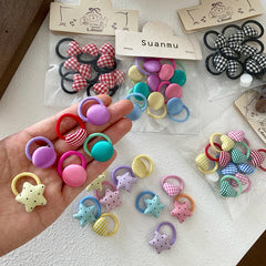 Sweet Cute Kawaii Star Heart Shaped Sceunchies for Baby Girls Mini Kawaii Hair Ties for Kids Children Hair Accessories in Stock