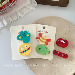 Kids Cartoon Apple Animal Small Alligator Clips Cute Fashion Creative Design Wholesale in Stock Hairpins Accessory for Children