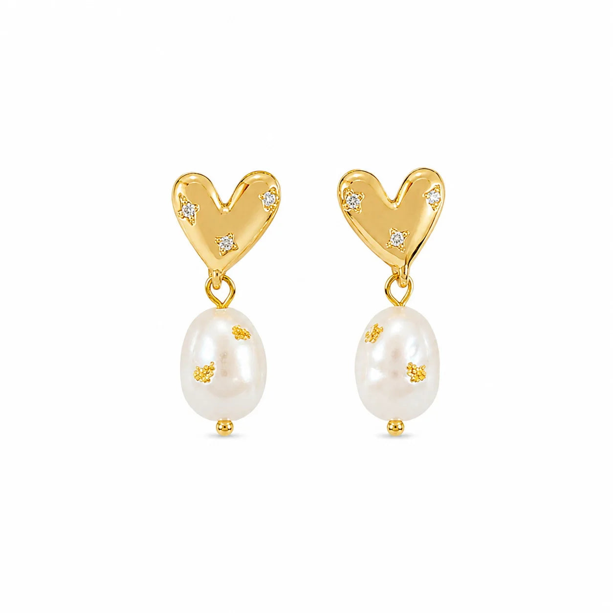 Fashion Freshwater Pearl Sweet Elegant S925 Silver Drop Earrings for Girls 18K Gold Plated Jewelry for Women Ladies Wholesale