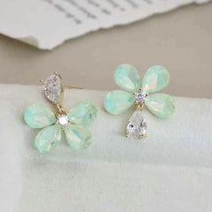 Sweet Flowers Floral Elegant Cute Drop Earrings for Girls Trendy Art Deco Designer Jewelry for Women Ladies Accessories Chic