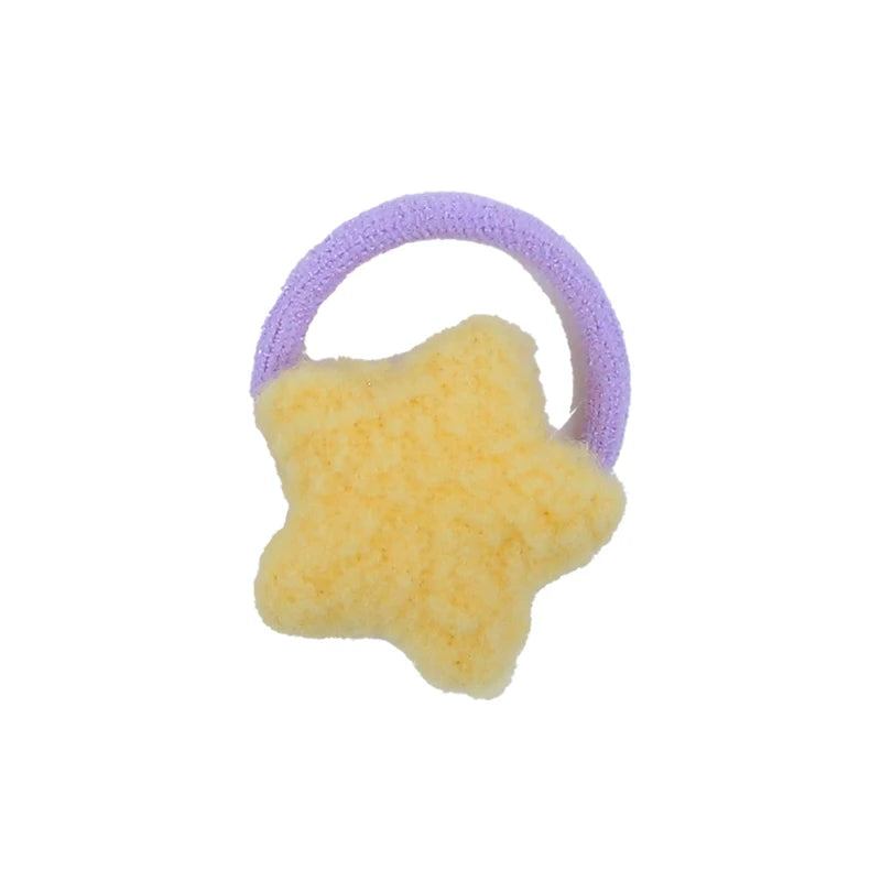 Cute Sweet Fashion Scrunchies for Baby Girls Star Ball Kawaii Trendy Winter Hair Ties for Kids Children Hair Accessories Chic
