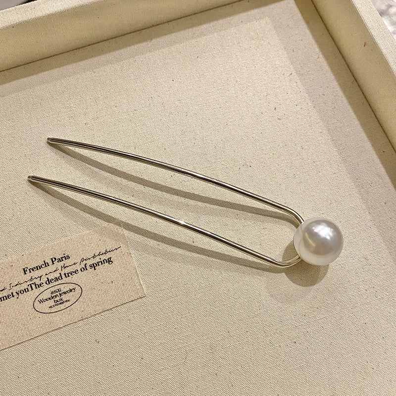 Female Hot Sale Simple Imitation Pearl Small Hair Fork Fashion Chic Elegant Customized Wholesale in Stock Causal Hair Accessory
