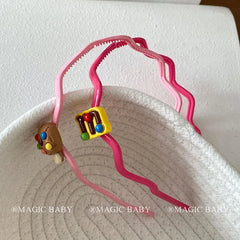 Girly Aesthetic Pink Solid Color Acrylic Slim Headbands 12cm Lightweight High Quality Fashion Cute Beauty Wholesale Stock