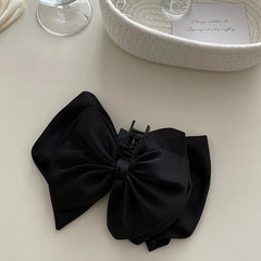 Girls Large Bowknot Solid Color Hair Claw Clips Fashion Sweet Graceful Wholesale in Stock Hairpins Accessories for Kids Daily