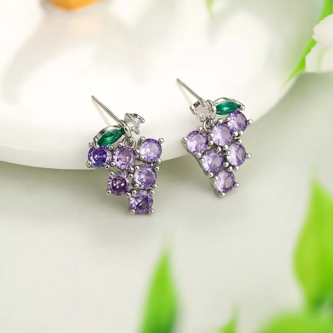 Fashion Flower Rhinestone Glitter Glamorous Drop Earrings for Girls Sweet Floral Jewelry for Women Ladies Accessories Wholesale