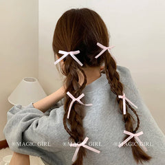 2025 Hot Sale Solid Color Bowknot Small Alligator Clips Sweet Fashion Beauty Wholesale in Stock Hairpins Accessories for Women