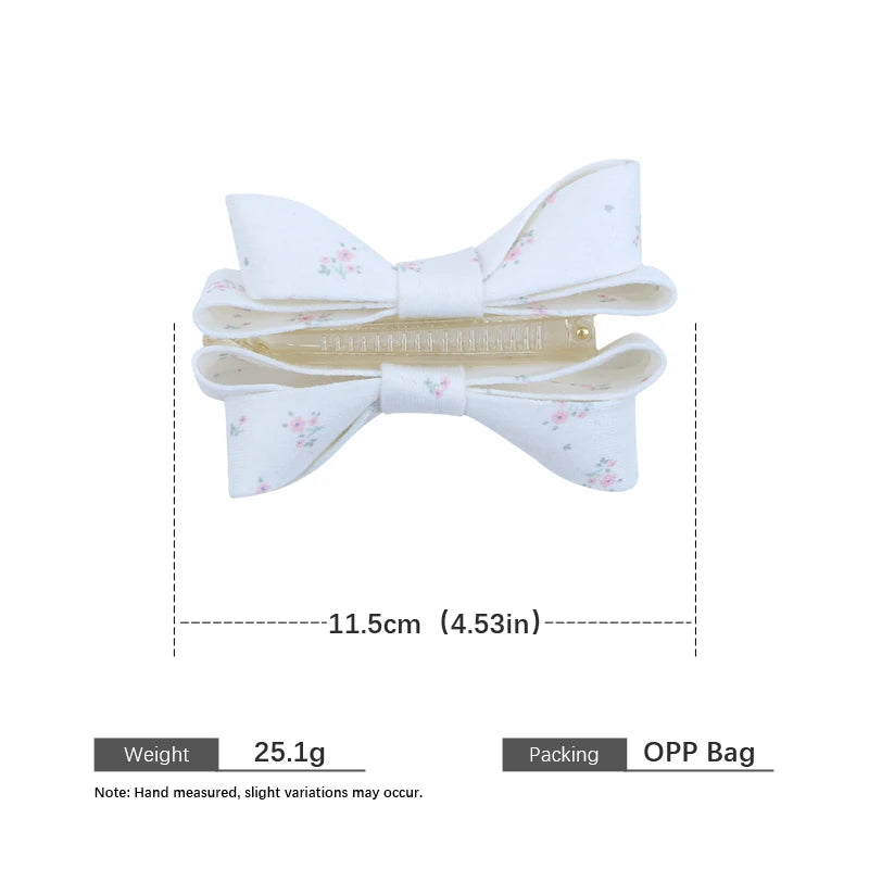 Women White Banana Claw Clips Elegant Sweet Bowknot Fuzzy Little Ball Flower Claw Clips for Girl Bulk Winter Hair Accessories