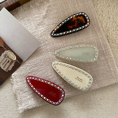 Exquisite Elegant Crystal Hair Clips Teardrop Shape Barrette French Fashion Hairpins Hair Accessories for Women Girls Wholesale