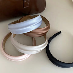 Women Hot Sale Lustrous Wide Headbands Solid Colored Fashion Elegant Customized Bulk Order in Stock Daily Hairbands Accessories