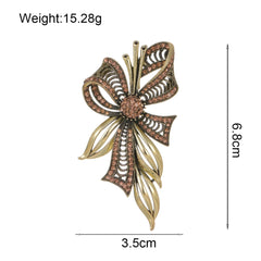 Fashion Vintage Glitter Dainty Retro Elegant Brooches for Girls Bowknot Pins Jewelry for Women Ladies Accessories New Design