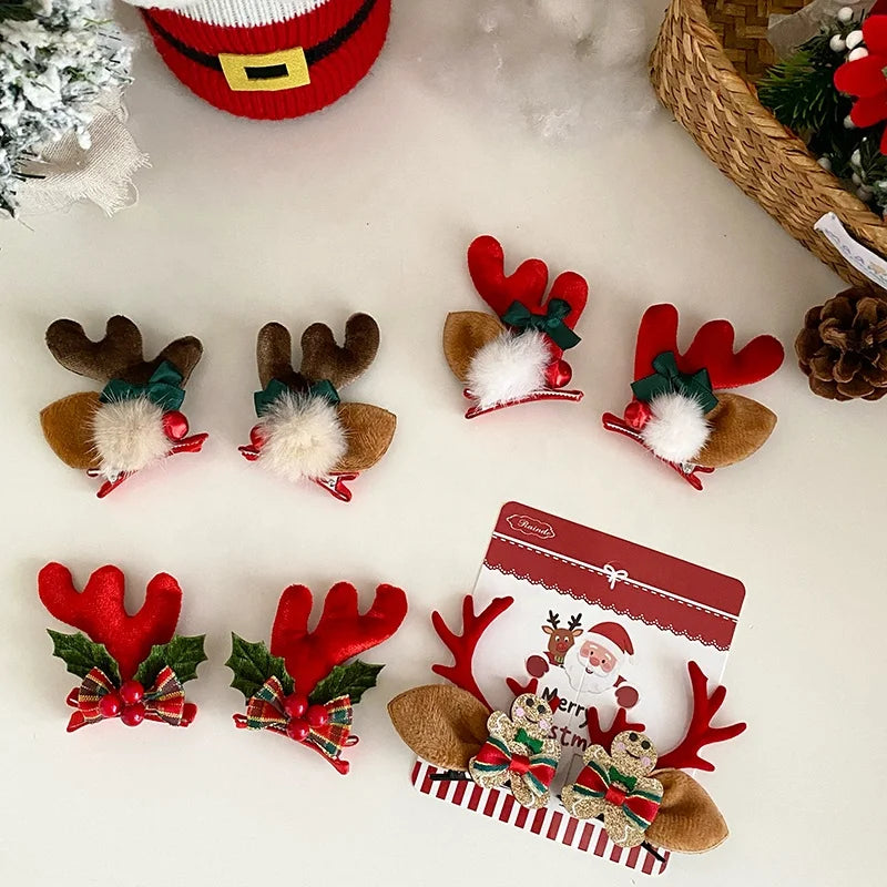 2025 Christmas Deer Classic Hair Clips for Baby Girls Cute Sweet Fashion Alligators for Kids Children Hair Accessories in Stock