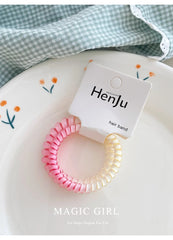 Brand New Candy Color Telephone Wire Hair Ties Simple High Elastic Scrunchies for Women Ladies Fashionable Sweet Accessories