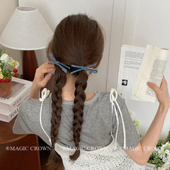 Fashion Denim Bowknot Hair Clips for Girls Simple Minimalistic Alligator for Women Ladies Hair Accessories in Stock Trendy