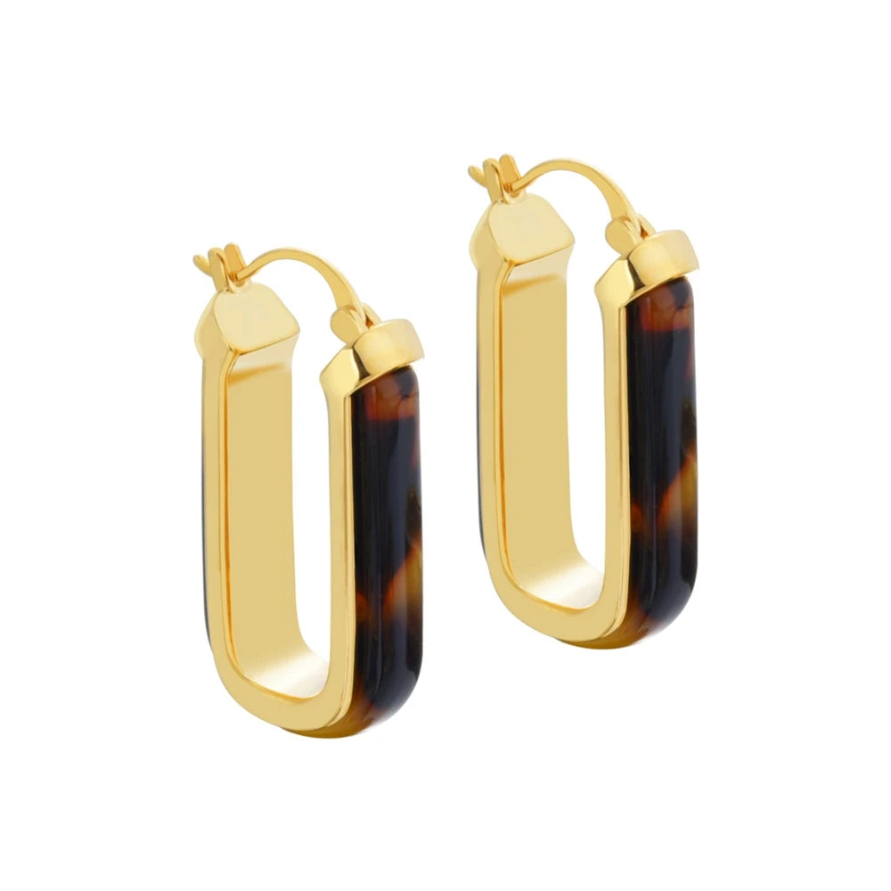 European American U-shaped Earrings Leopard Print Retro Ear Buckles Light Luxury Fashion Earrings Women Jewelry Accessories Bulk