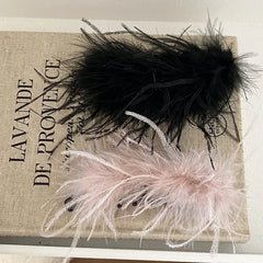 Fashion Luxurious Feather Elegant Hair Clips for Girls Graceful Sweet Banana Clips for Women Ladies Hair Accessories in Stock