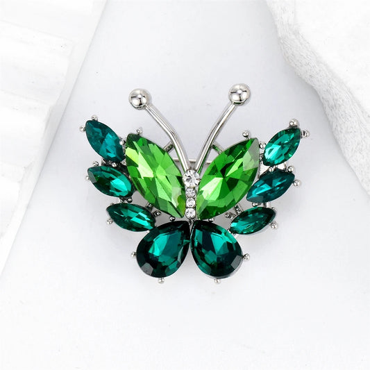 Fashion Butterfly Sweet Glitter Sparking Rhinestone Brooches for Girls Trendy Charms Pins Jewelry for Women Ladies Accessories
