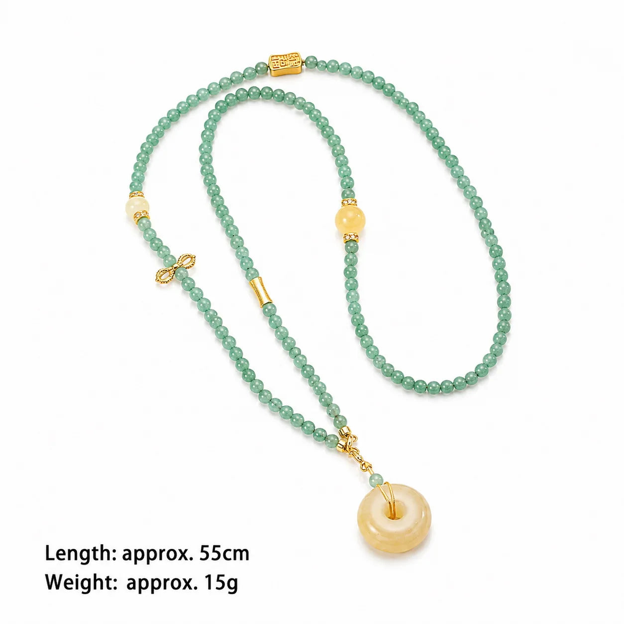 Women Green Beads Stone Necklace Elegant Trendy Charms Dainty Factory Price Low MOQ in Stock Jewelry for Female Daily Causal