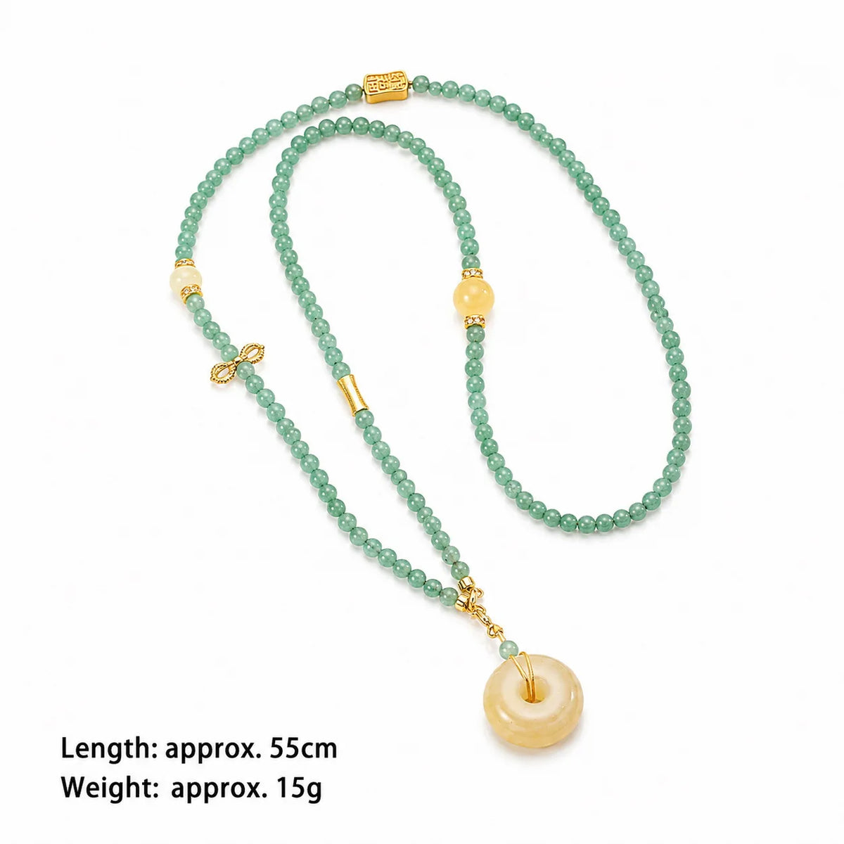 Women Green Beads Stone Necklace Elegant Trendy Charms Dainty Factory Price Low MOQ in Stock Jewelry for Female Daily Causal