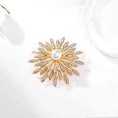 Fashion Glitter Flowers Floral Sweet Brooches for Girls Trendy Stylish Glamorous Pins Jewelry for Women Ladies Accessories