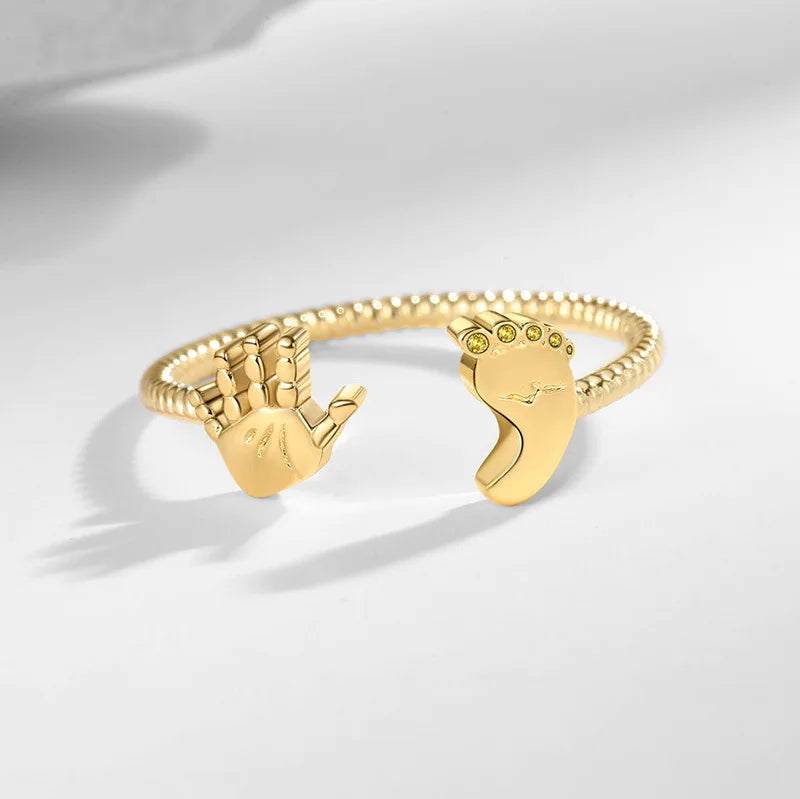 Cute Little Foot Rings Women Simple and Adjustable Opening Rings Personalized Fashionable Jewelry Accessory Wholesale Hot Sale
