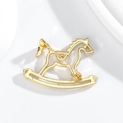 Fashion Glitter Horses Animals Rhinestone Glitter Brooches Spaking Sweet Pins Jewelry for Women Ladies Accessories Wholesale