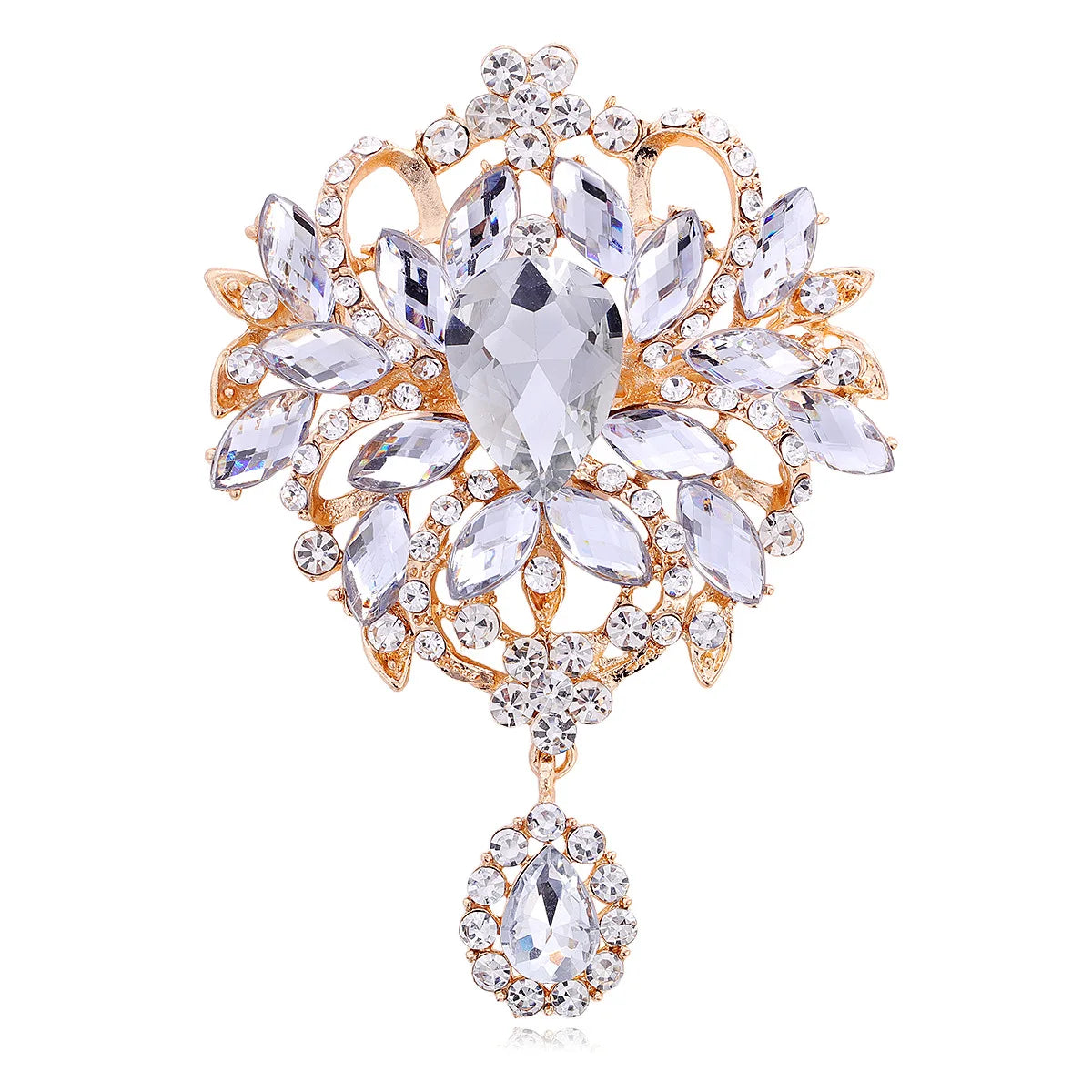 Fashion Glitter Sparking Rhinestone Dainty Brooches for Girls Elegant Stylish Pins Jewelry for Women Ladies Accessories Hot Sale
