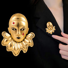 Fashion Trendy Alloy Mental Masks Brooches for Girls Elegant Charms Glamorous New Design Pins Jewelry for Women Ladies Accessory