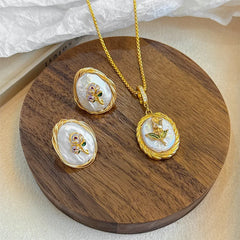 Women Baroque Pearl 18k Gold-plated Stud Earring Factory Price Low MOQ in Stock Elegant Fashion Charms Jewelry for Female Daily