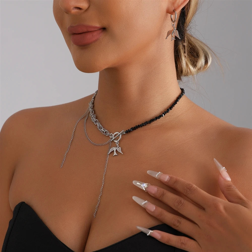 Fashion Birds Animals Beads Sweet Spicy Necklaces for Girls Elegant Ins Style Jewelry Suits Sets for Women Ladies Accessories