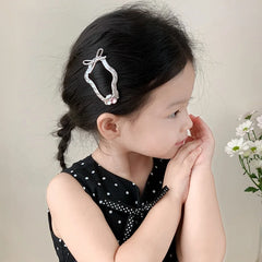 Solid Silver Kids Hairpins Star Cloud Shape Rhinestone Snap Clips Fashion Sparkling Alloy Stock Hairpin Accessories for