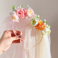 Cute Princess Style Flower Tulle Headband for Baby Girls Sweet Hair Accessories for Kids and Teens Stock Available