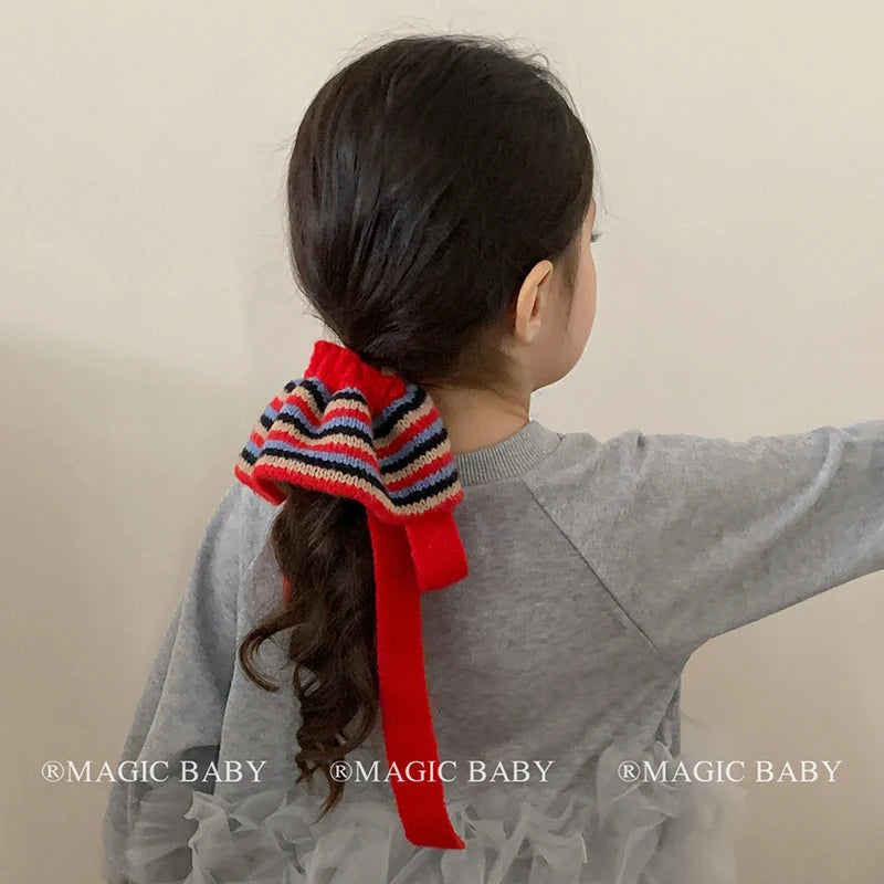 Fashion Simple Chinese Style Scrunchies for Baby Girls Cute Sweet Elegant Hair Ties for Kids Children Hair Accessories in Stock