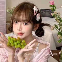 Fashionable Kitty Cat Hair Clips for Girls and Women Sweet and Stylish Fabric Snap Hair Accessories Trendy and Lustrous