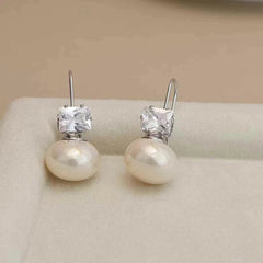 Ladies Rhinestone Imitation Pearl Small Drop Earring Fashion Elegant Charms Glamorous Wholesale Jewelry Accessories for Causal