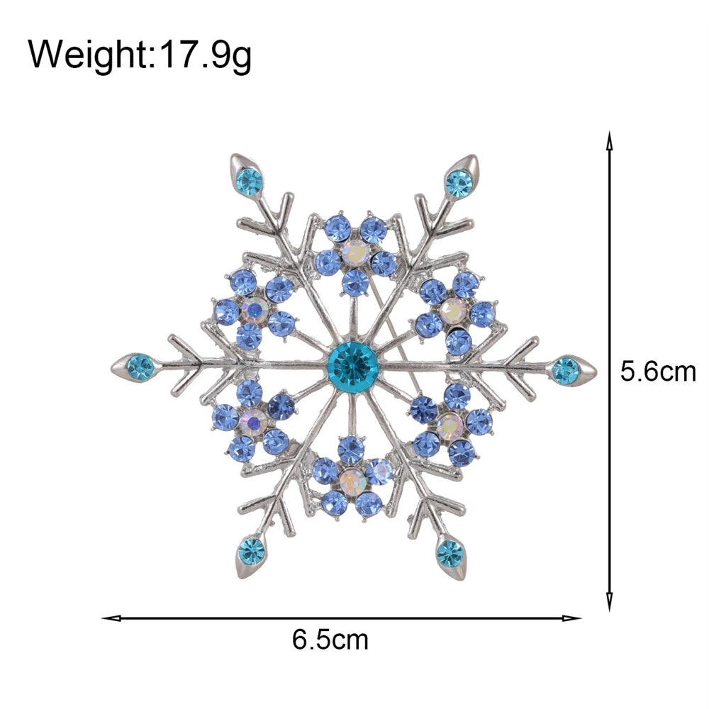 Fashion Snow Flake Sweet Elegent Princess Style Brooches for Girls Cute Glamorous Pins Jewelry for Women Ladies Accessories