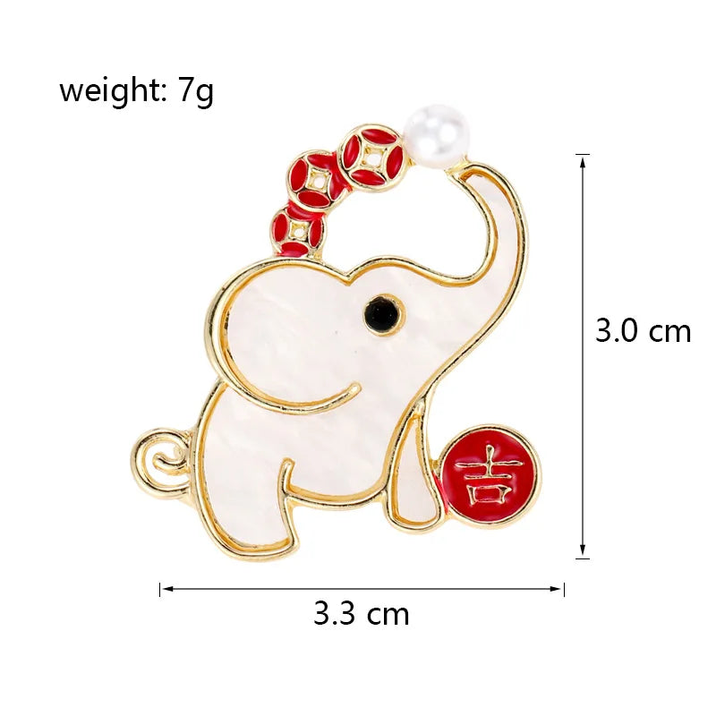 Fashion Elephant Sweet Cute Brooches for Girls Trendy Stylish Glamorous Pins Jewelry for Women Ladies Accessories New Design