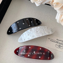 Vintage Stylish Acetate Hair Snap Clips for Girls Solid Color Sequined Glitter Hair Accessories for Women Ladies Elegant Fashion