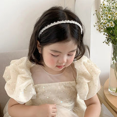 Classic Simple Glitter Sparkle Imitation Pearl Headband Stylish Hair Accessories for Kids Teens Children